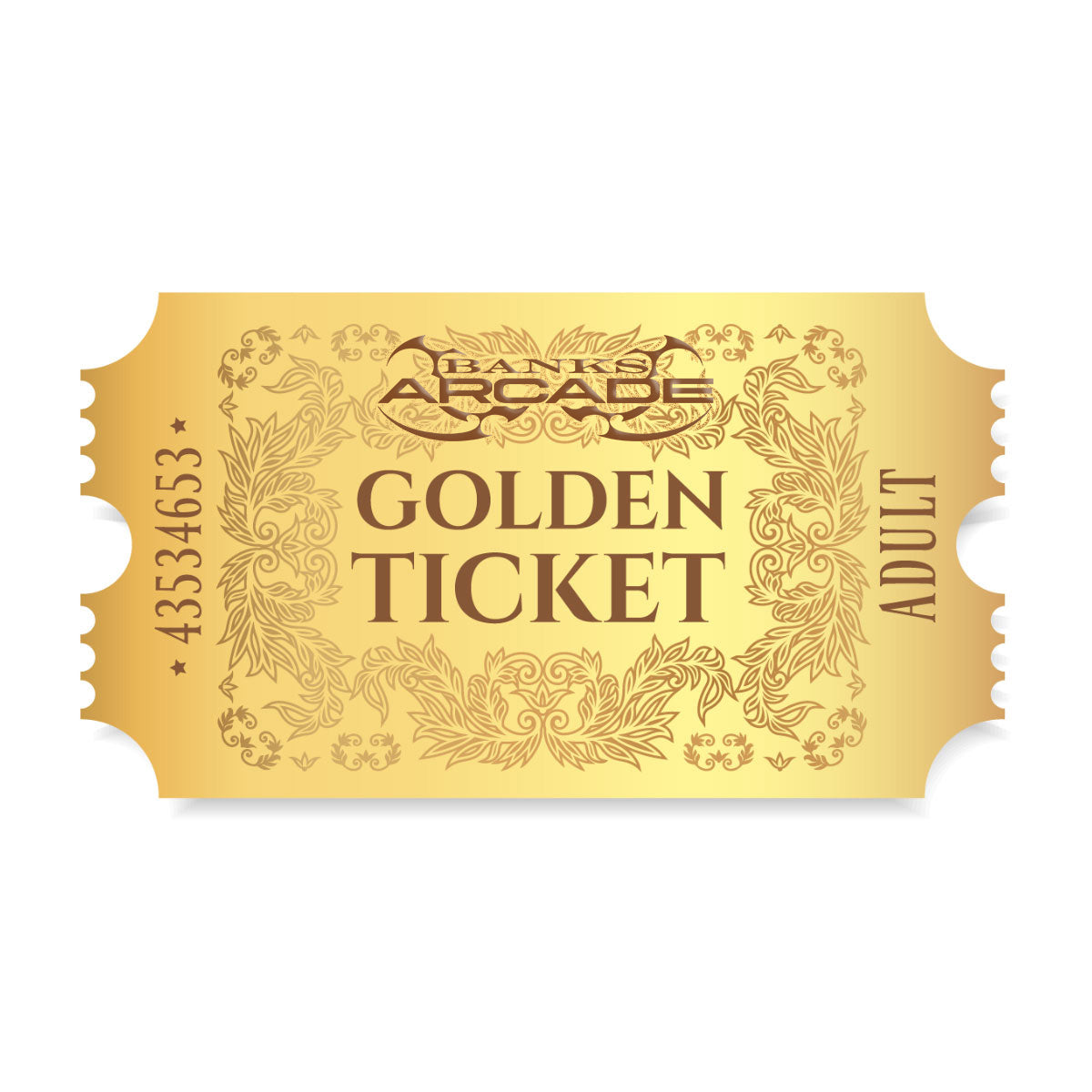 Tier 8 - GOLDEN TICKET - Free entry to Banks Arcade Shows for life (with one item of merch at each show) + have a song on the next record named after you